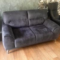 Divano 2 posti in alcantara grigio ardesia Ovvio