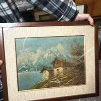 Quadro paesaggio montano – cornice in legno
