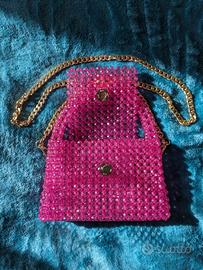 Borsa fatta a mano con perline rosa