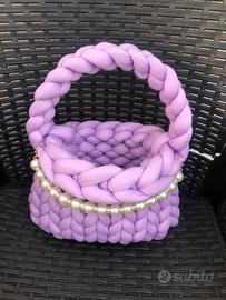 Borsa a maglie grosse lilla