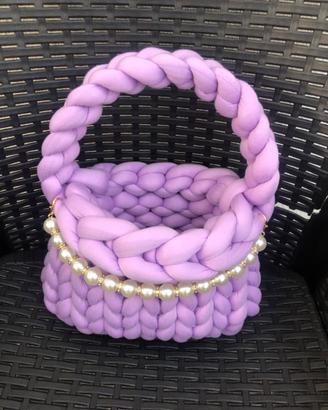 Borsa a maglie grosse lilla