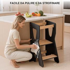 Torre Montessoriana in legno regolabile per bambin