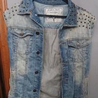 Giacca smanicata denim Zara Uomo con borchie