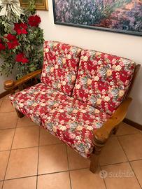 Divano Rustico 2 Posti in Legno Massiccio