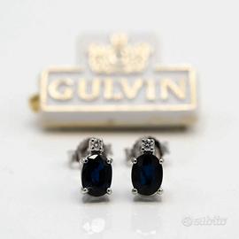 Orecchini in oro bianco 18 kt con zaffiroA.580