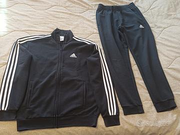 Tuta sportiva Adidas nera/righe bianche tg.S uomo/