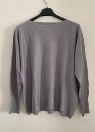 Maglioncino girocollo grigio luccicante