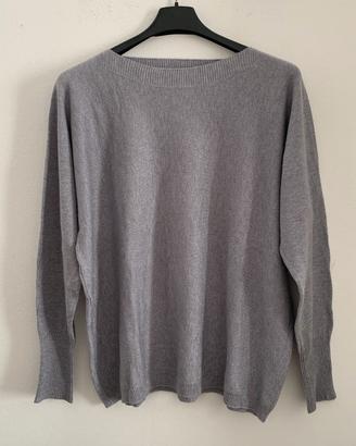 Maglioncino girocollo grigio luccicante