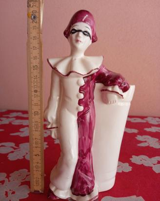 pierrot portavaso in ceramica