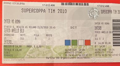 Biglietto finale Supercoppa Inter Roma