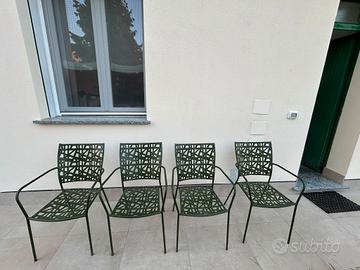 Set da 4 Sedie Kelsie Bizzotto verdi con braccioli