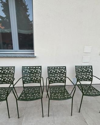 Set da 4 Sedie Kelsie Bizzotto verdi con braccioli