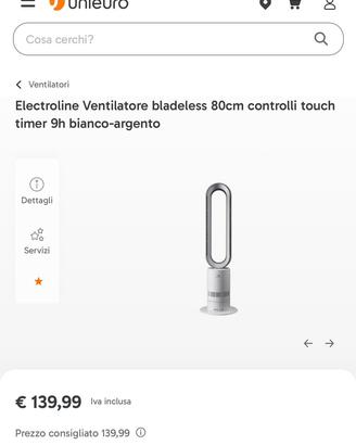 Electroline Ventilatore bladeless (blade less A/c)