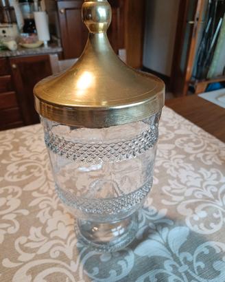 Vaso Caramelleria Vintage Anni '50 Cristallo 