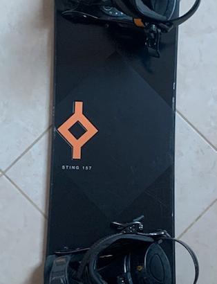 Tavola snowboard volkl 157, attacchi Ride