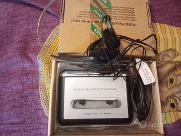 lettore audio cassette portatile e cuffie