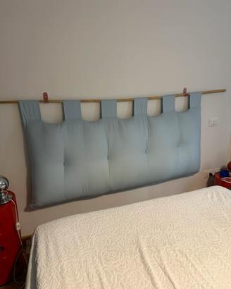 Testata letto futon cinius azzurro polvere