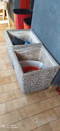 12 vasi in cemento rivestiti in ghiaia 