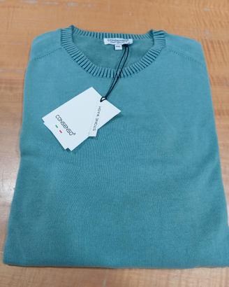 Maglia in cotone manica lunga blu  tg xxl