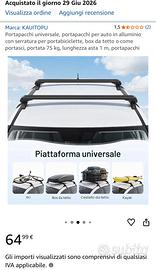 Barre portapacchi per  auto universali