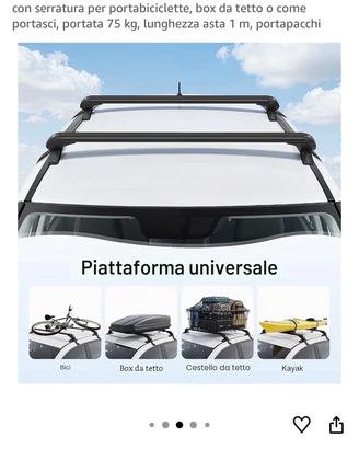 Barre portapacchi per  auto universali