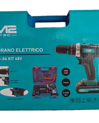 Trapano Avvitatore 48V 2 Batterie Valigia 31 Pezzi