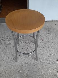 SGABELLO STRUTTURA FERRO SEDILE LEGNO