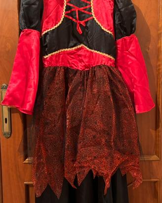Vestito Carnevale Bambina Rosso Nero