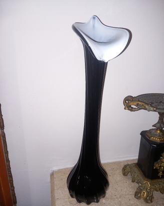vaso fiore vetro murano anni 60 alto 42 centimetri
