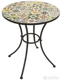 Tavolo Mosaico Metallo Flower Design