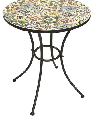 Tavolo Mosaico Metallo Flower Design