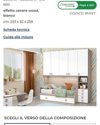 Cameretta bambini con due letti entro 19.03