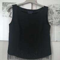 Top seta con frange perline Luisa Spagnoli - T. 42