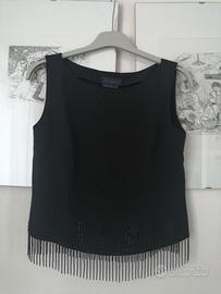 Top seta con frange perline Luisa Spagnoli - T. 42