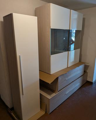 soggiorno olmo chiaro/bianco 
