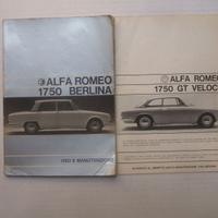 USO MANUTENZIONE ALFA ROMEO 1750 + ALLEGATO GT VEL