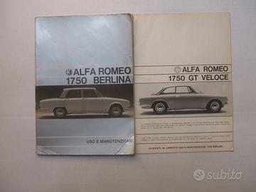 USO MANUTENZIONE ALFA ROMEO 1750 + ALLEGATO GT VEL
