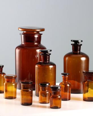 Gruppo di Vasi da Farmacia in Vetro - Primi '900