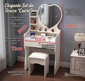 Postazione trucco specchiera console toletta