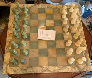 scacchiera alabastro e onice