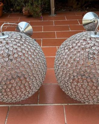 Coppia di lampadari pendenti in cristallo