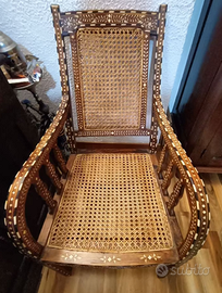Poltroncina in midollino  e retinato