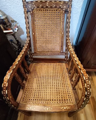 Poltroncina in midollino  e retinato