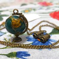 Collana + Ciondolo Mappamondo Pianeta Terra