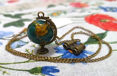 Collana + Ciondolo Mappamondo Pianeta Terra