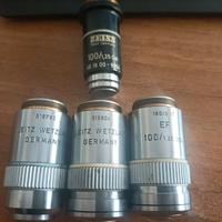 3 Obiettivi Microscopio Leitz originali + 1 Zeiss
