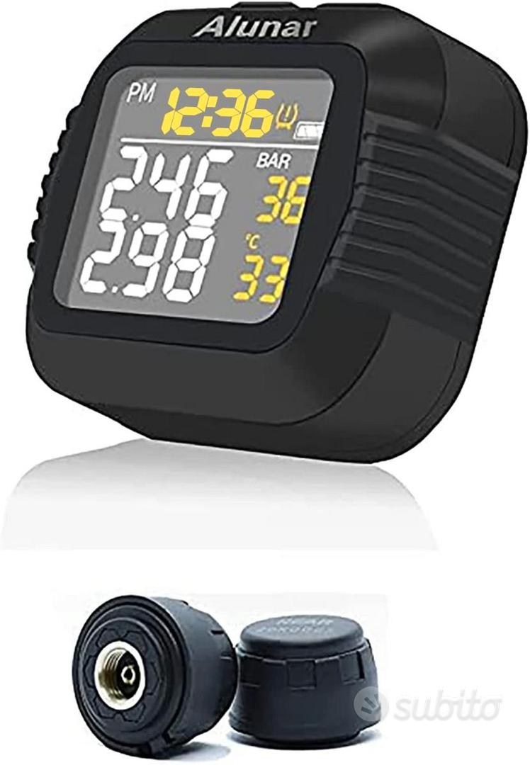TPMS Wireless Per Monitoraggio Pressione Pneumatici - 4 Sensori Con Display LCD Solare - Foto 3