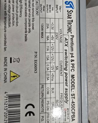 Alimentatore Star Tronic ST 450 CPBA pentium IV