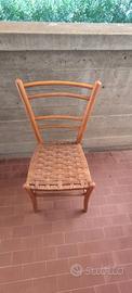 Sedie vintage in legno con seduta in paglia