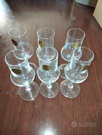 callici da grappa in vetro 6 callici nuovi 
